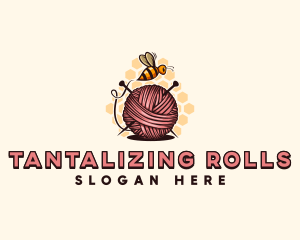 Honey Bee Yarn Ball Tailoring logo design