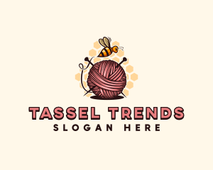 Honey Bee Yarn Ball Tailoring logo design