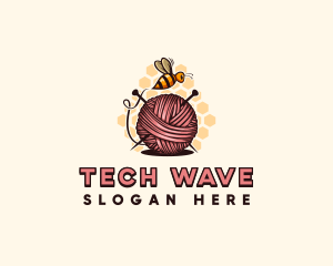 Honey Bee Yarn Ball Tailoring logo design