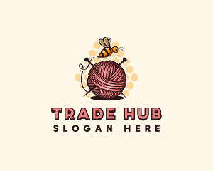 Honey Bee Yarn Ball Tailoring logo design