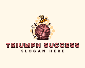 Honey Bee Yarn Ball Tailoring logo design