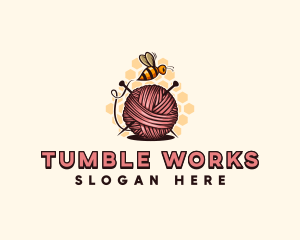 Honey Bee Yarn Ball Tailoring logo design