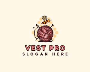 Honey Bee Yarn Ball Tailoring logo design