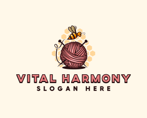 Honey Bee Yarn Ball Tailoring logo design