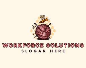 Honey Bee Yarn Ball Tailoring logo design