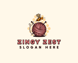 Honey Bee Yarn Ball Tailoring logo design