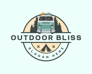 Hippie Camper Van logo design