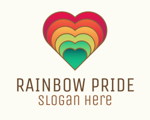 Pride Rainbow Heart logo design