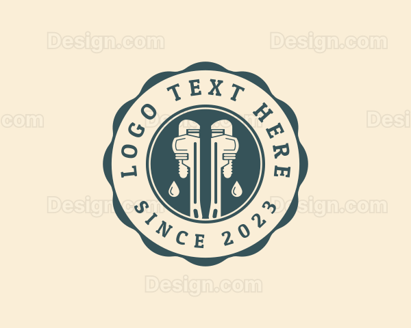 Plumber Wrench Droplet Logo