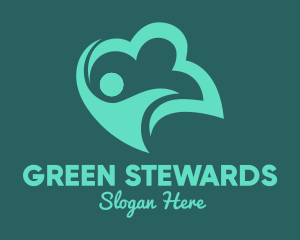 Green Human Cloud logo design