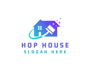 Clean House Broom logo design