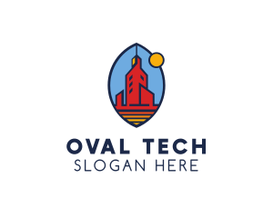 Modern Oval Tower  logo