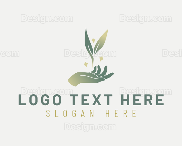 Organic Hand Leaf Logo