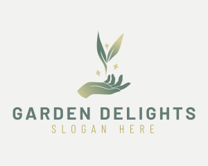 Organic Hand Leaf logo design