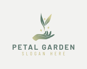 Organic Hand Leaf logo design