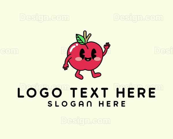Adorable Apple Fruit Logo