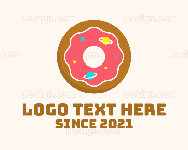 Galaxy Doughnut Dessert Logo