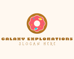 Galaxy Doughnut Dessert logo design