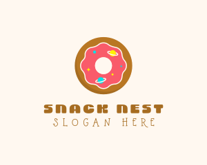 Galaxy Doughnut Dessert logo design