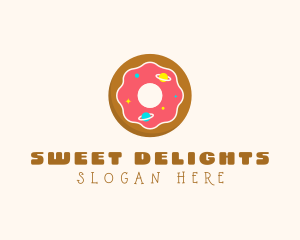 Galaxy Doughnut Dessert logo design