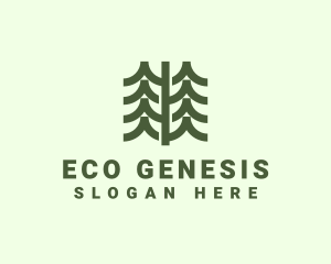 Pine Forest Nature  logo design