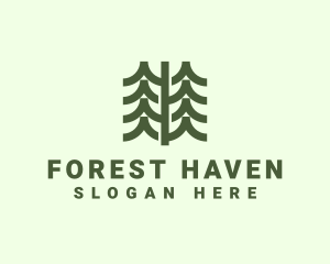 Pine Forest Nature  logo design