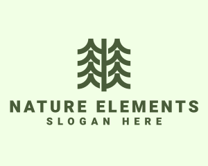 Pine Forest Nature  logo design