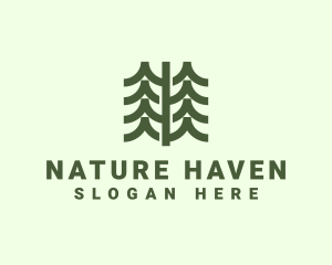 Pine Forest Nature  logo design