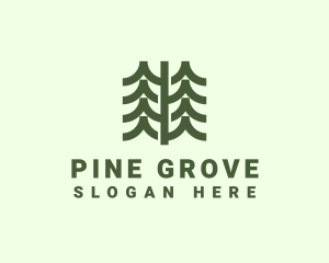 Pine Forest Nature  logo design