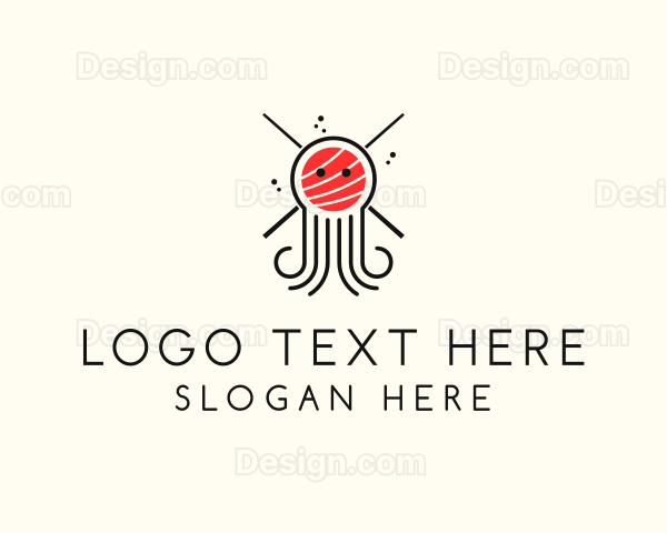 Seafood Sushi Octopus Logo