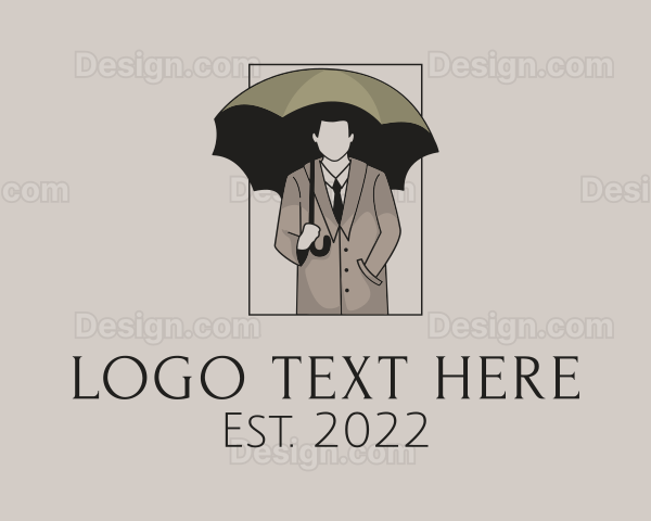 Vintage Umbrella Man Logo