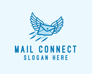 Flying Mail Envelope logo design