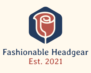 Minimalist Rose Hexagon Badge logo design