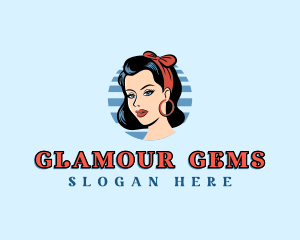 Model Pinup Woman logo design