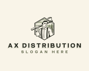 Lumberjack Tradesman Ax logo design