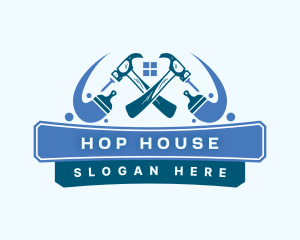 House Hammer Paint Renovation logo design