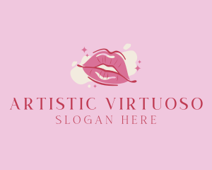 Lips Beauty Lipstick  logo design