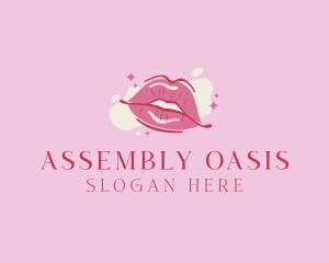 Lips Beauty Lipstick  logo design