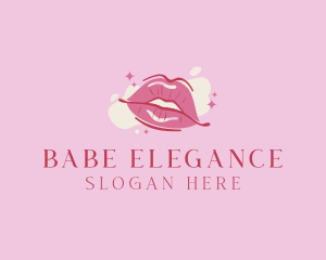 Lips Beauty Lipstick  logo design