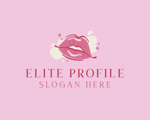 Lips Beauty Lipstick  logo design