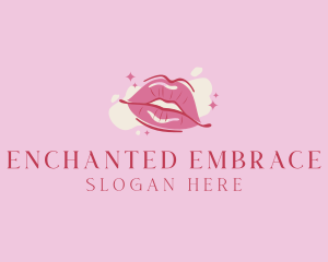 Lips Beauty Lipstick  logo design