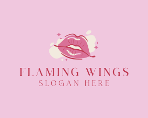 Lips Beauty Lipstick  logo design