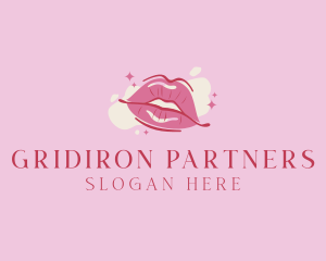 Lips Beauty Lipstick  logo design