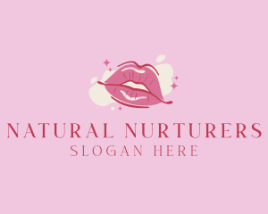 Lips Beauty Lipstick  logo design