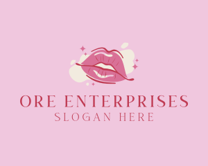 Lips Beauty Lipstick  logo design