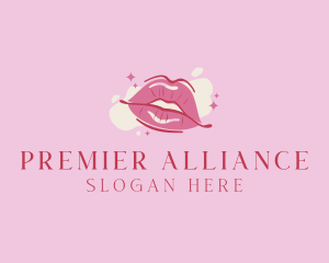 Lips Beauty Lipstick  logo design