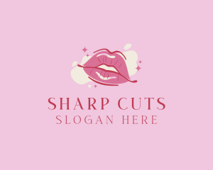 Lips Beauty Lipstick  logo design