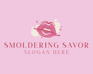 Lips Beauty Lipstick  logo design