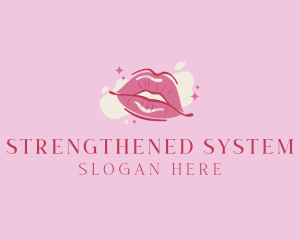 Lips Beauty Lipstick  logo design