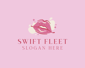 Lips Beauty Lipstick  logo design